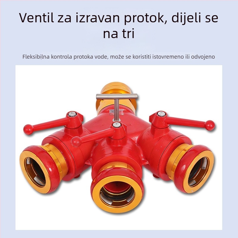 Vatrogasni hidrant, Jedan ulaz – Tri izlaza, Visok tlak, Lagan, aluminijsko-magnijeva legura, Model FIII80/65