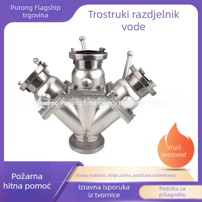 Purong Pr-fsq-3 Distribucijski priključak vatrogasne crijevi, regulirani tlak vode, tri izlaza, šifra proizvoda Pr-xf