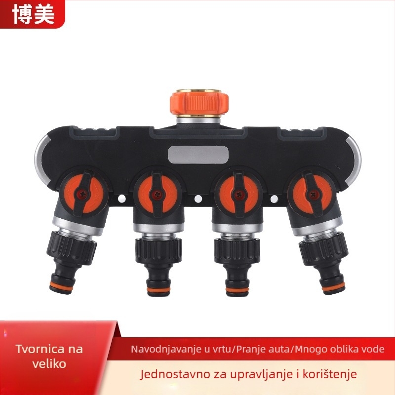 Četverostruki spoj vodovodnog cijevi s vanjskim navojem, Europski standard, za navodnjavanje, model 85003-2, BSP 3/4