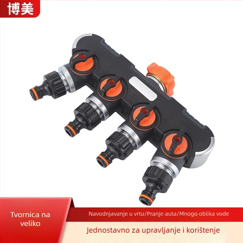 Četverostruki spoj vodovodnog cijevi s vanjskim navojem, Europski standard, za navodnjavanje, model 85003-2, BSP 3/4