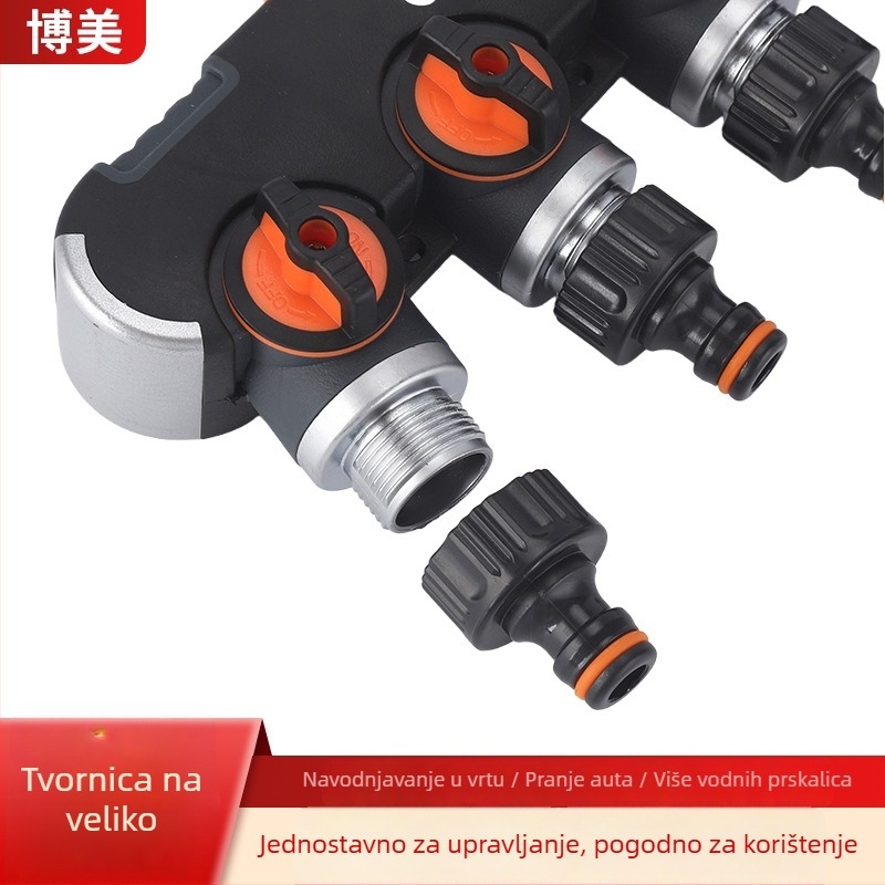 Četverostruki spoj vodovodnog cijevi s vanjskim navojem, Europski standard, za navodnjavanje, model 85003-2, BSP 3/4