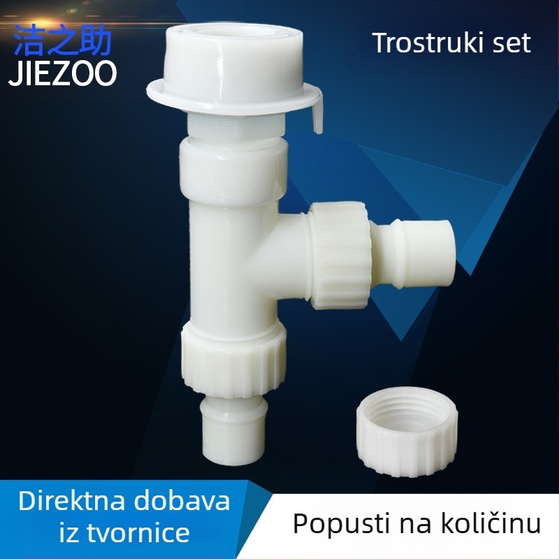Trojputni Tee spoj vodovodnog ulaza za perilicu rublja, plastični, brzo povezivanje, maksimalna temperatura 28°C