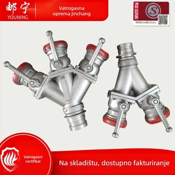 Tengda vodni razdjelnik 65/65*2, aluminijska legura, nazivni tlak 1.6 MPa, za protupožarne sustave