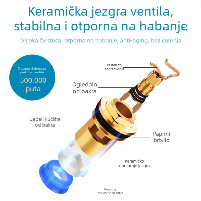 Međumesing trokutasti kutni ventil, ugrađen u zid, elektroplatinirani model, radni tlak 0.8 MPa