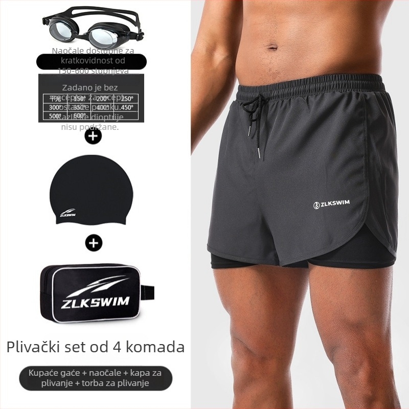 Muške kupaće šorceve – brzo sušeće, jednobojni model (96% poliester, 4% elastan; podstava: 95% poliester, 5% elastan; težina 200 g; stil: briefs)