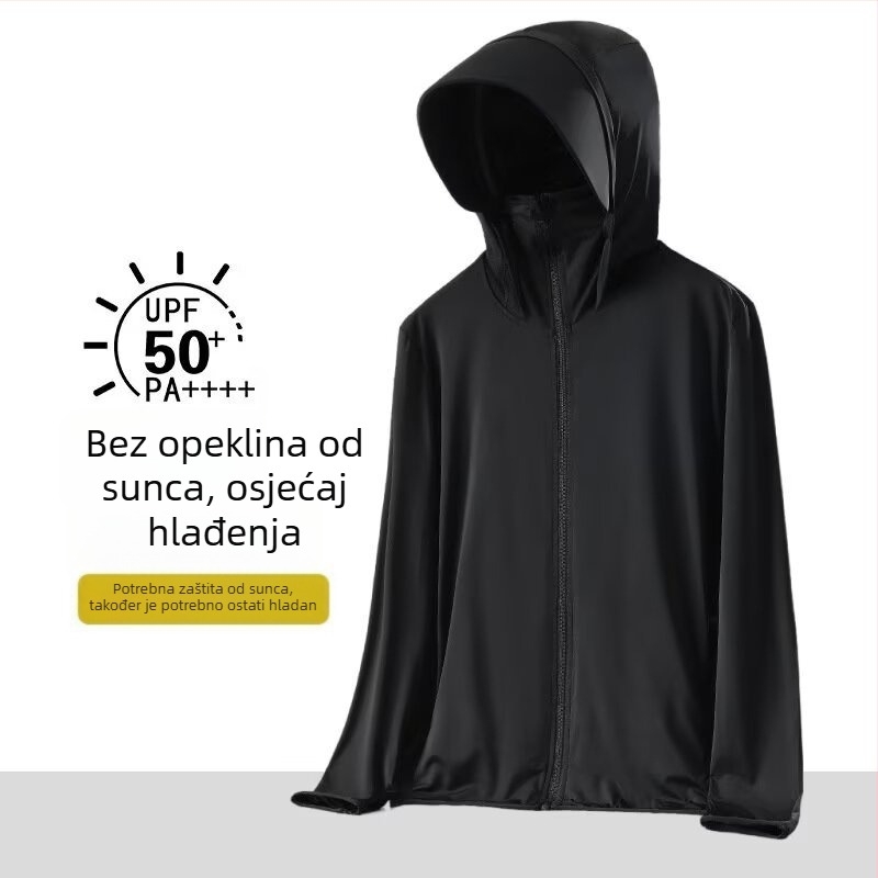 Kapuljačom s UV zaštitom, lagana prozračna jakna od poliestera za vanjske ribolovne aktivnosti u jesenu