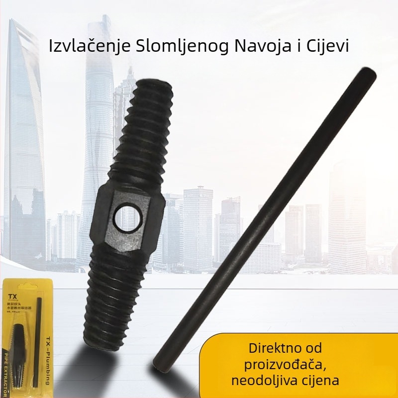 Dvoglavi izvlačivač navoja i uklanjivač cijevi – za kućnu i industrijsku upotrebu, ručno, karbonska čelika, TX