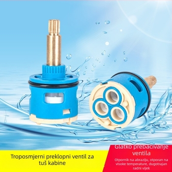 Jezgro ventila s tri otvora za tuš i kadu – odvajanje tople i hladne vode, 360° rotacija, model Φ33