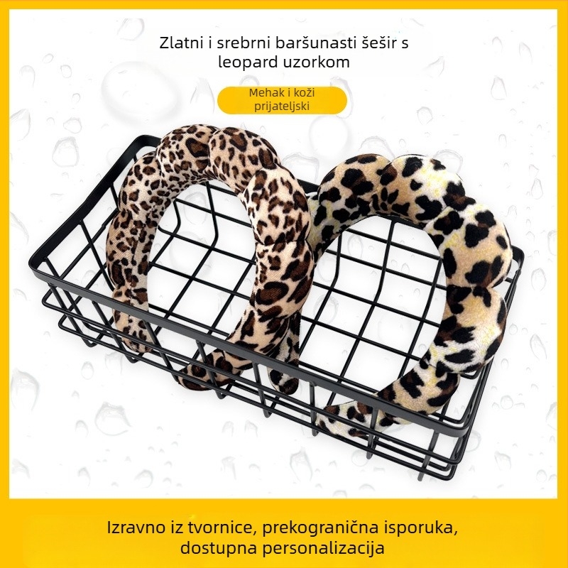 Čelenka za kosu s leopardovim uzorkom - Ručno izrađeni platneni dodatak za glavu za žene (Materijal: Tkanina; Postupak: Ručna izrada; Stil: Ins wind; Klasifikacija stila: Fresh and Sweet; Kategorija: Headwear; Sezona: Zima 2023)
