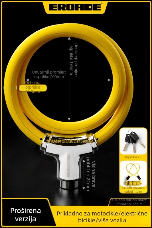 EROADE Katanac za bicikl — Prenosivi protivkrađni katanac, Unisex, Mogućnost prilagodbe, Materijal: Drugo