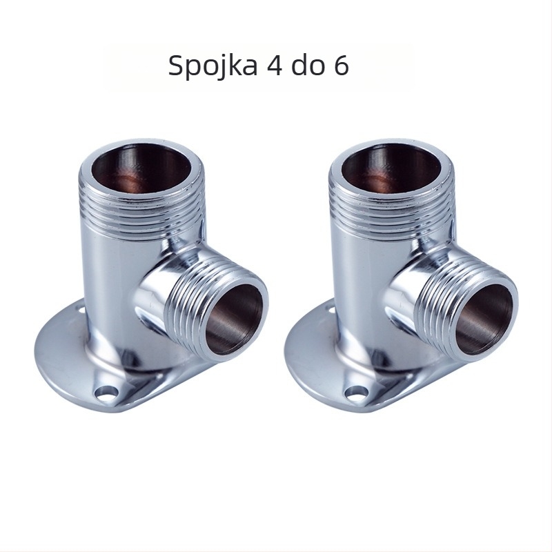 Adapter za konverziju tuš ventila: skriveni na otvorenu instalaciju, spoj 4–6, cinkova zlitina, čvrsta osnova sjedala