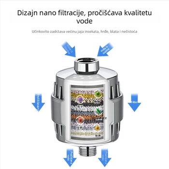 Tuš glava s filtrom i pročišćivačem vode — kućište od ABS-a, izlaz raspršivača, zidna montaža, model My668