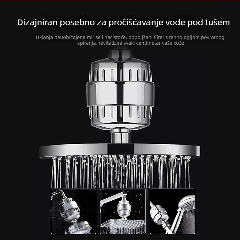 Tuš glava s filtrom i pročišćivačem vode — kućište od ABS-a, izlaz raspršivača, zidna montaža, model My668
