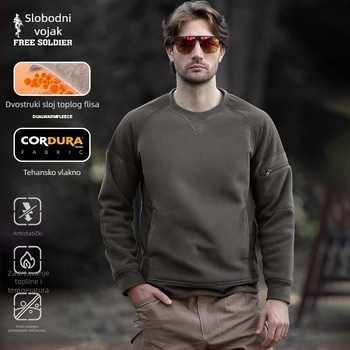 Muška vanjska jakna od flisa, pulover stil, polarni flis, podstava, vjetroodbojna, za zimu, proljeće i jesen