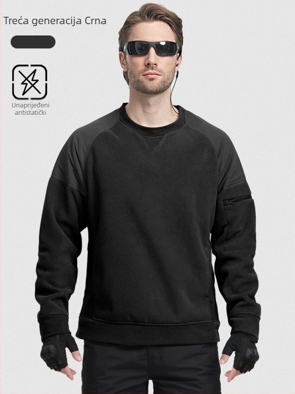 Muška vanjska jakna od flisa, pulover stil, polarni flis, podstava, vjetroodbojna, za zimu, proljeće i jesen