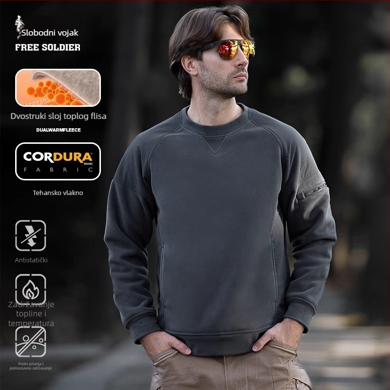 Muška vanjska jakna od flisa, pulover stil, polarni flis, podstava, vjetroodbojna, za zimu, proljeće i jesen