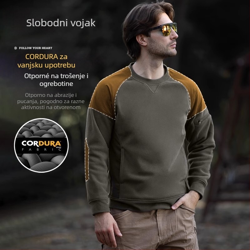 Muška vanjska jakna od flisa, pulover stil, polarni flis, podstava, vjetroodbojna, za zimu, proljeće i jesen