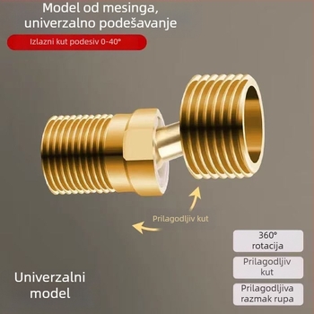 Bakrena zakrivljena tuš slavina s podesivim kutem i miješanim izlazom – Model 11