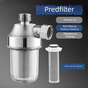 Haukele predfilter za kućni električni bojler — bakar + ABS, stil Light Luxury, pogodno za slavine, perilice rublja i tuševe