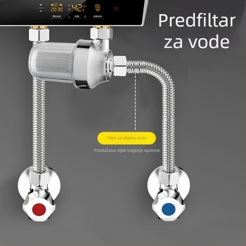 Haukele predfilter za kućni električni bojler — bakar + ABS, stil Light Luxury, pogodno za slavine, perilice rublja i tuševe