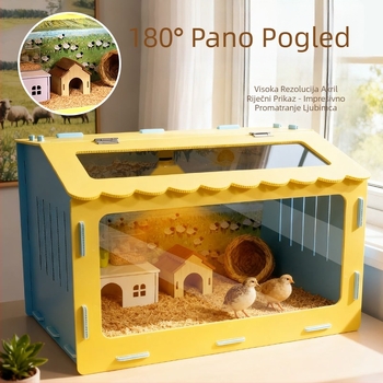 Panoramska kutija za hamster s odvojivim sigurnim gnijezdom — za sve sezone, za male kućne ljubimce; porijeklo Yiwu; materijal: Drugo; marka: Drugo