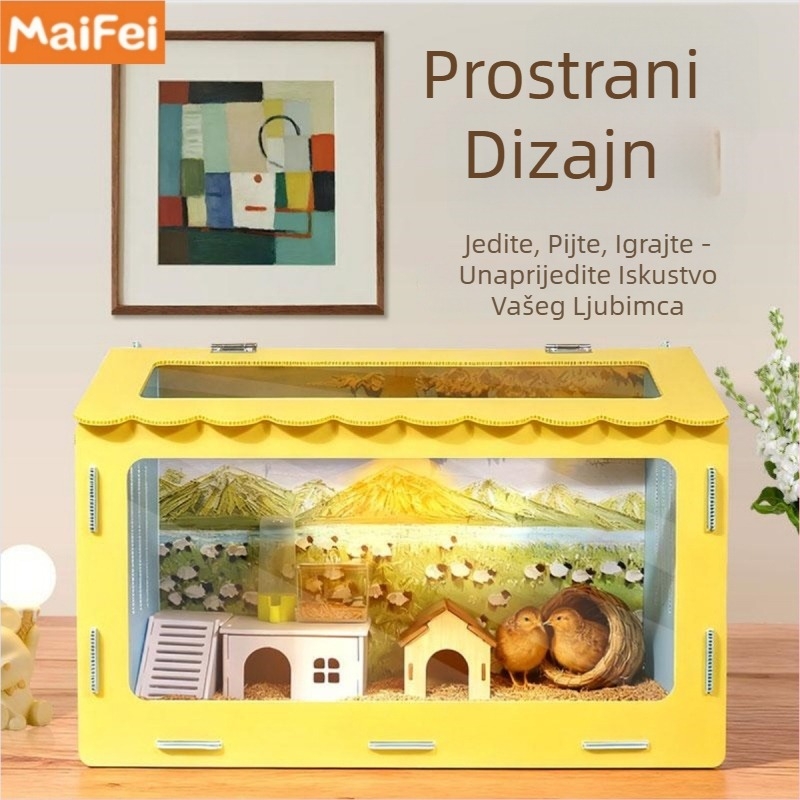 Panoramska kutija za hamster s odvojivim sigurnim gnijezdom — za sve sezone, za male kućne ljubimce; porijeklo Yiwu; materijal: Drugo; marka: Drugo