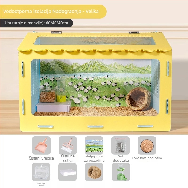 Panoramska kutija za hamster s odvojivim sigurnim gnijezdom — za sve sezone, za male kućne ljubimce; porijeklo Yiwu; materijal: Drugo; marka: Drugo
