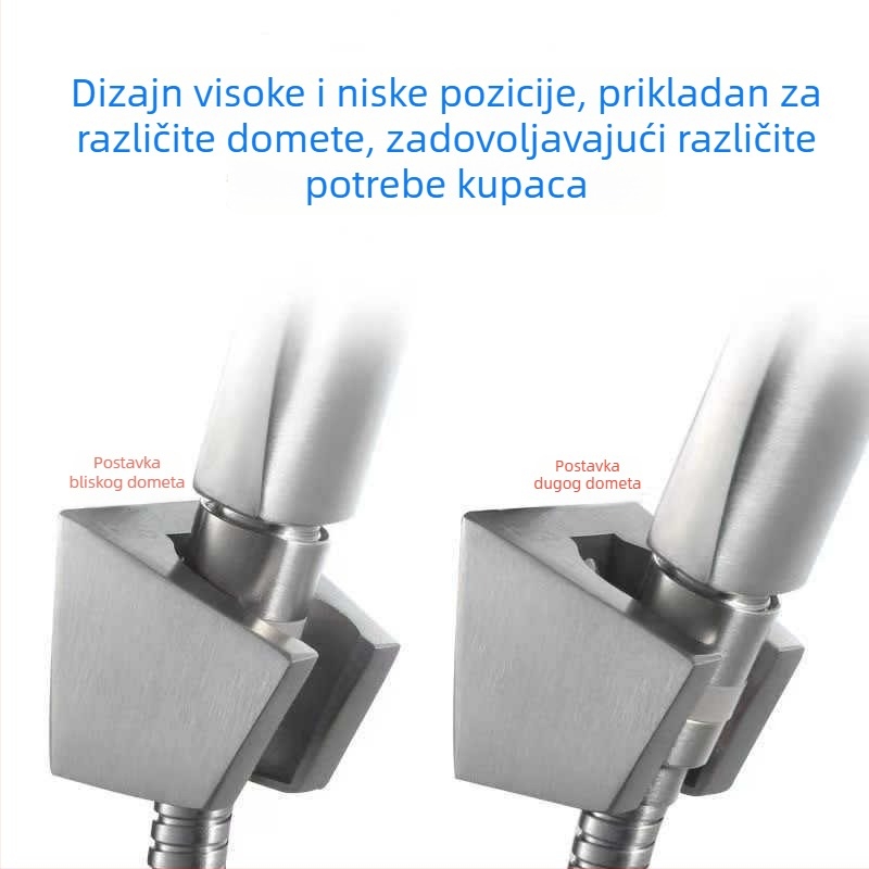 Držač za tuš od 304 nehrđajućeg čelika, precizno lijevani, brušeni završetak, bez bušenja, podesiva, moderan stil