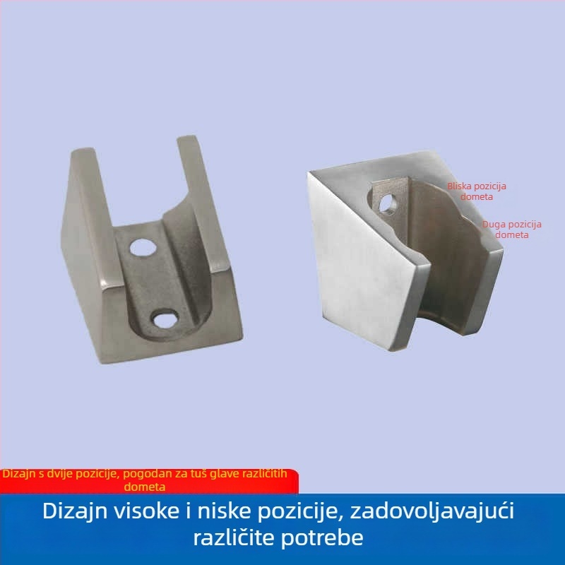 Držač za tuš od 304 nehrđajućeg čelika, precizno lijevani, brušeni završetak, bez bušenja, podesiva, moderan stil