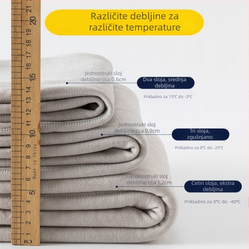 Unisex vunene termičke hlače, trostruki sustav grijanja, fleece podstava, visok struk, antibakterijske, održavaju toplinu