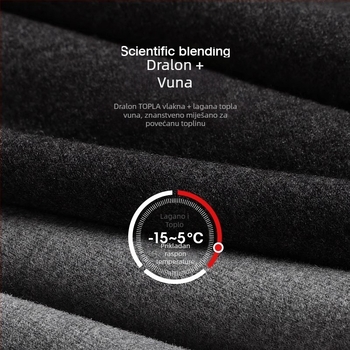 Muški termo komplet donjeg rublja s visokim ovratnikom, akrilna tkanina, dvostruka debljina, flis podstava, dugih rukava