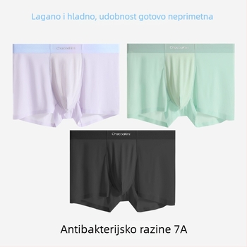 Muške bokserice od ice silk-a, prozračne, antibakterijske, bezšivne, srednji struk