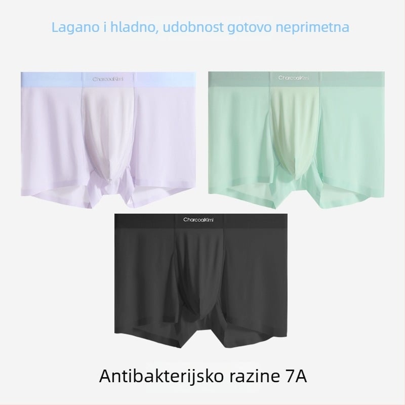 Muške bokserice od ice silk-a, prozračne, antibakterijske, bezšivne, srednji struk
