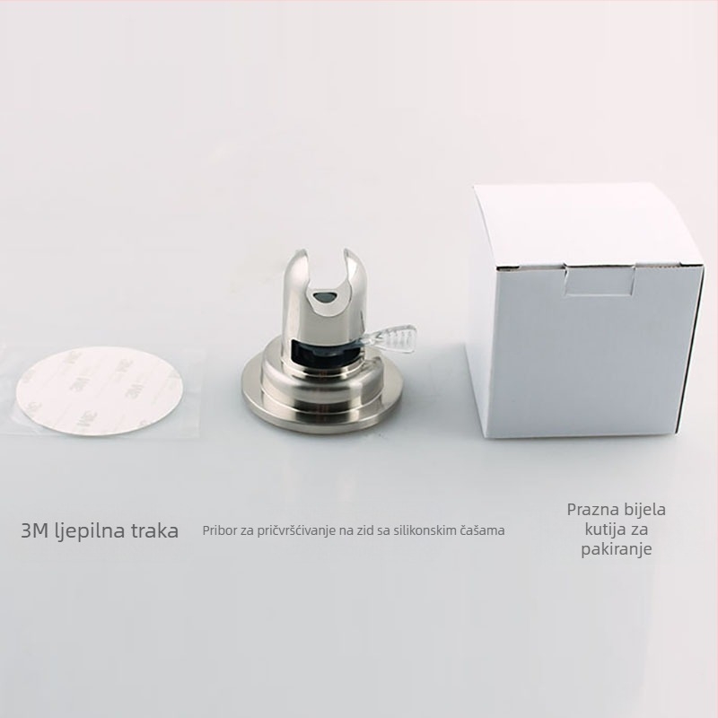 Držač za tuš s odvojivom usisnom čašom – bez bušenja, višekratno upotrebljiv, utičnica za mlaznicu (Model LR3002; ABS; 0–80°C; 5,6 kg; elektrogalvanizirani premaz)