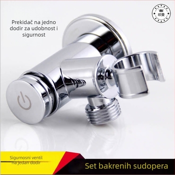 Pribor za WC tuš s bakrenim pojačanjem, zidna montaža, krom završni sloj, tlak 0.3–15 MPa, radna temperatura 0–90°C