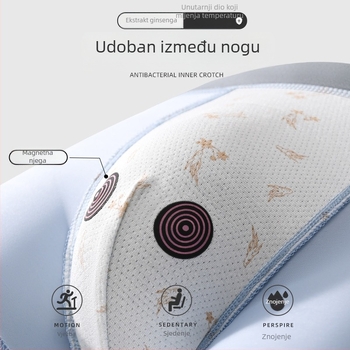 Muške magnetske funkcionalne gaćice – prozračne, bezšivne boxerice sa srednjim strukom, poliester s pamukom podstavom 90–95%