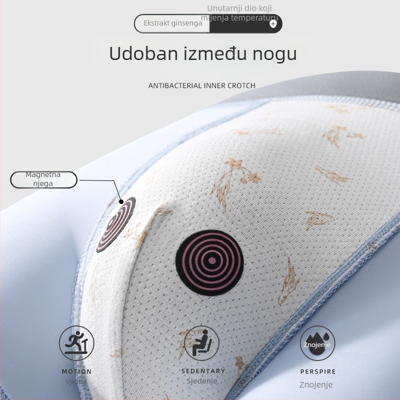 Muške magnetske funkcionalne gaćice – prozračne, bezšivne boxerice sa srednjim strukom, poliester s pamukom podstavom 90–95%