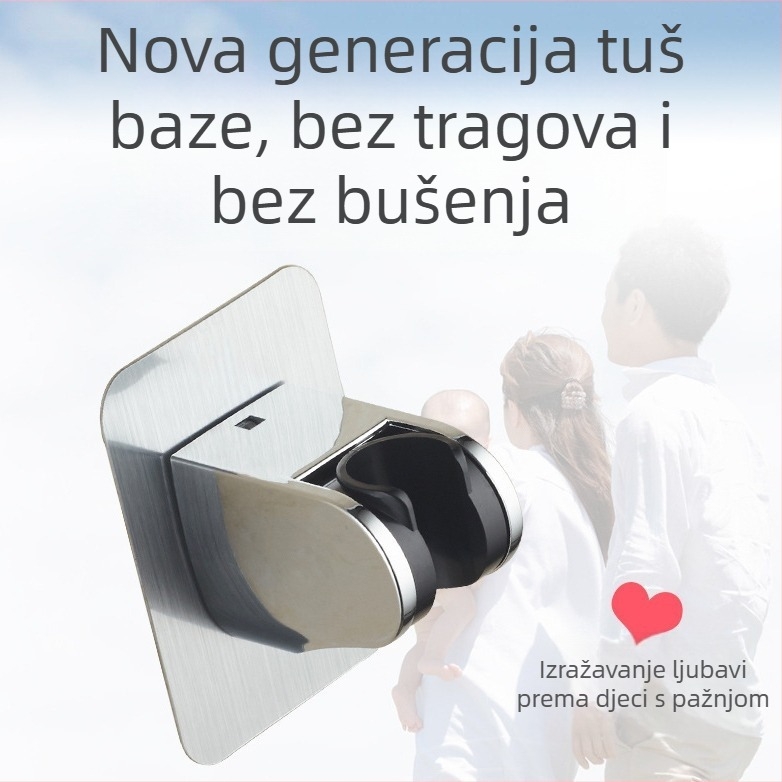Držač za tuš s usisnom čašom, bez rupa, podesiv, ABS materijal, ručna montaža