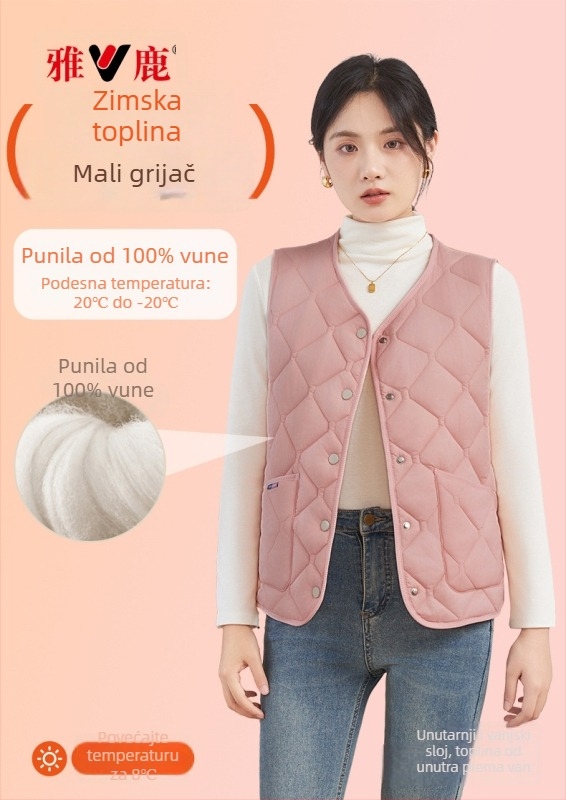 Vunena vest za muškarce i žene, 100% vuna, okrugli vrat, rombo uzorak, uski kroj, vanjski vjetrovni sloj s laganom unutarnjom podstavom