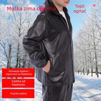 PU kožne radne kombinezone s kapuljom, vodootporne i otporne na ulje, prednji zatvarač, širokog kroja