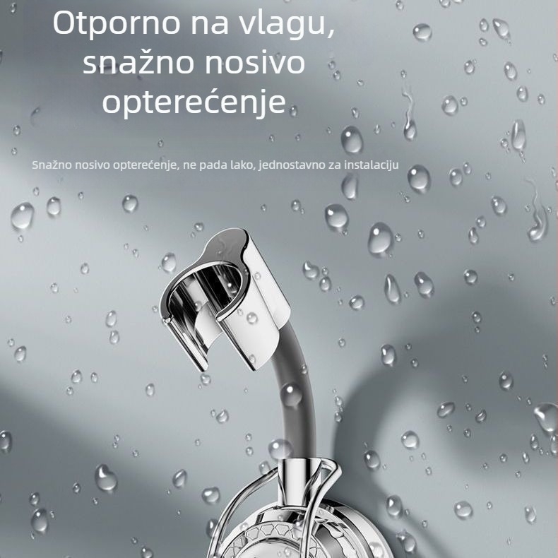 Metalni držač za tuš s usisnom čašom, bez bušenja, zidni, moderni minimalistički stil