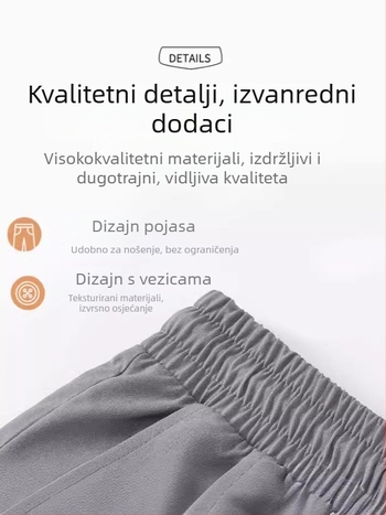 Muške šorce Ice Silk – pet-četvrtine dužine, ravni kroj, elastični, ljetni ležerni, 95% viskoza