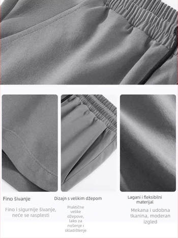 Muške šorce Ice Silk – pet-četvrtine dužine, ravni kroj, elastični, ljetni ležerni, 95% viskoza