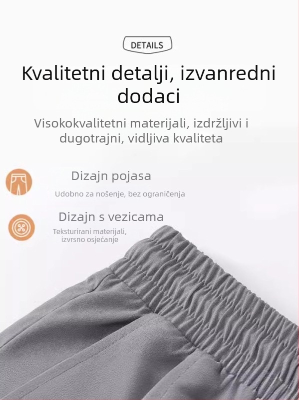 Muške šorce Ice Silk – pet-četvrtine dužine, ravni kroj, elastični, ljetni ležerni, 95% viskoza