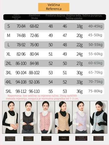 Ženska vesta s punjenjem od guščjeg downa, Slim fit, Chanel stil, poliester – Zima 2025