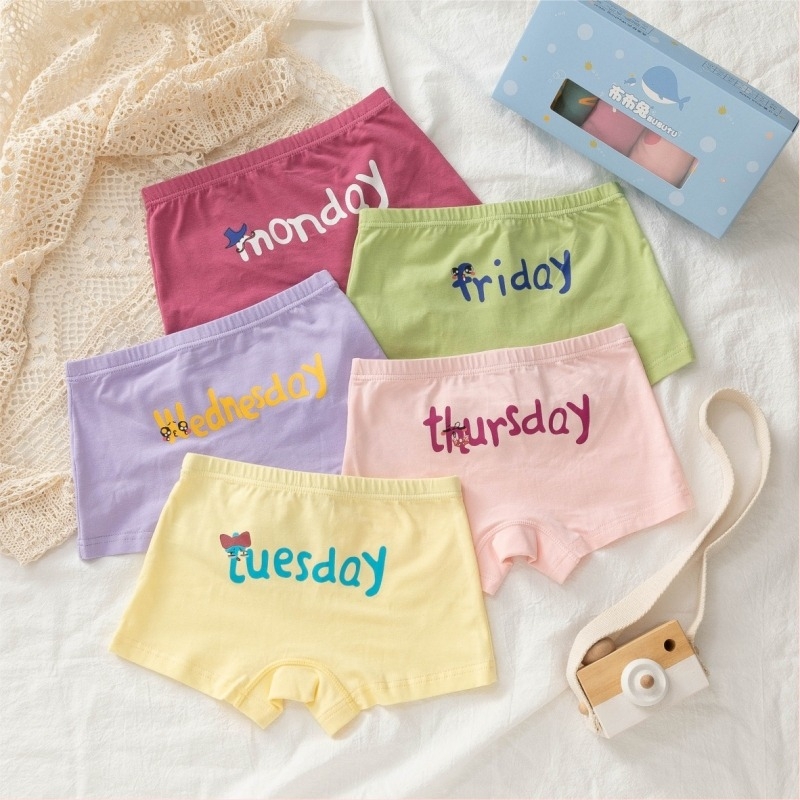 Dječje boxerice za djevojčice od pamuka s cartoon uzorkom, combed pamuk, A razina, 95% pamuk, Xikou, za uzrast 3–8 godina (visina 100–140 cm)