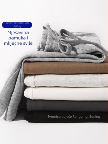 Muške ljetne šorceve, 260 g, hongkonški stil, ravni kroj, mješavina pamuka