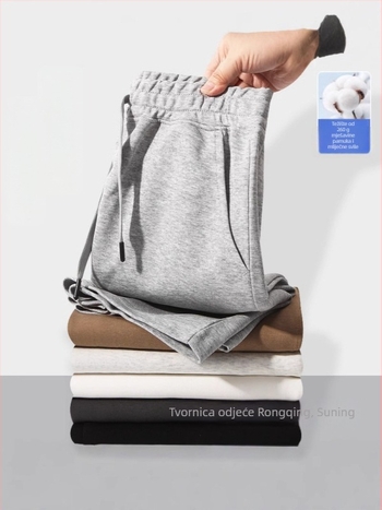 Muške ljetne šorceve, 260 g, hongkonški stil, ravni kroj, mješavina pamuka