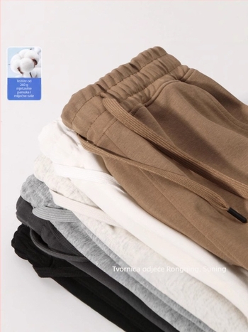 Muške ljetne šorceve, 260 g, hongkonški stil, ravni kroj, mješavina pamuka