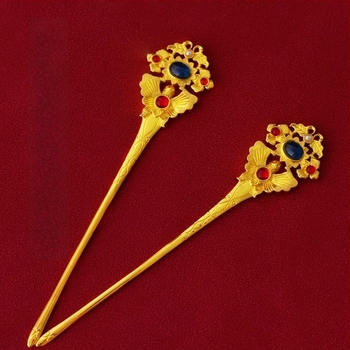 Metalna ukosnica za kosu u stilu Hanfu, oblik cvijeta, elektroplatirana, pogodna za vjenčanje